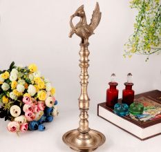 Brass Peacock Oil Lamp for Home Decor