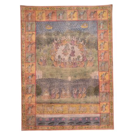 Pichwai Painting Of Lord Krishna Ras Leela Dancing With Gopis