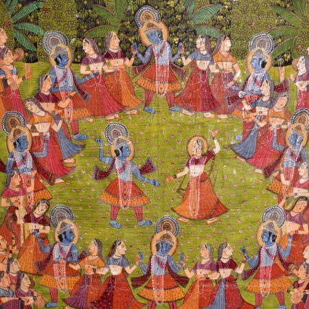 Maha Raas Lord Krishna Pichwai Panting