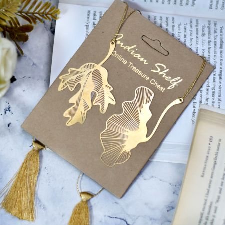 Brass Shiny Golden Bookmark for Readers and Book Lovers - Pack of 2