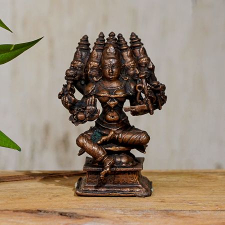 Lord Brahma Copper Statue for Prayer Room