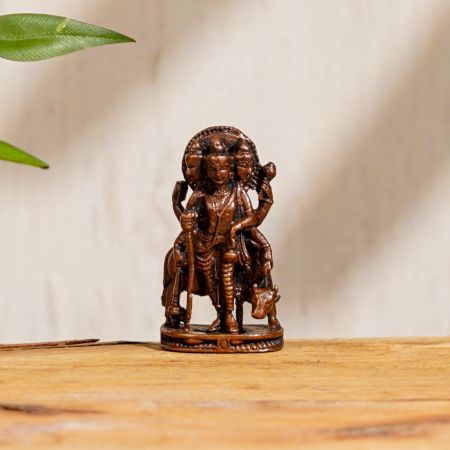 Indian Lord Dattatreya Statue Made of Copper
