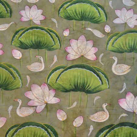 Pond Pichwai Painting in Multi-Colour for Decoration