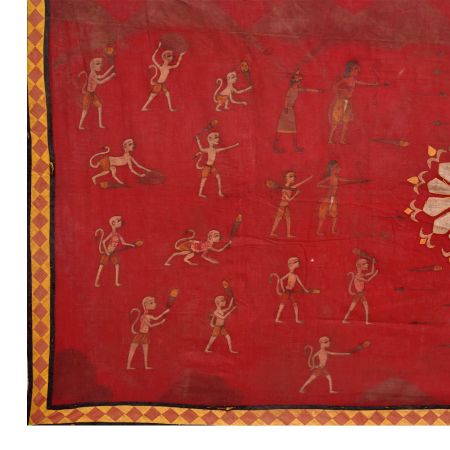 Beautiful Pichwai Painting on Red Fabri Cloth