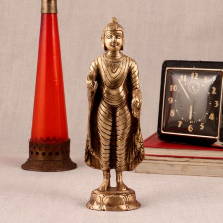 Brass Standing Lord Buddha Statue