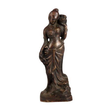 Handmade Brass Standing Lady Statue
