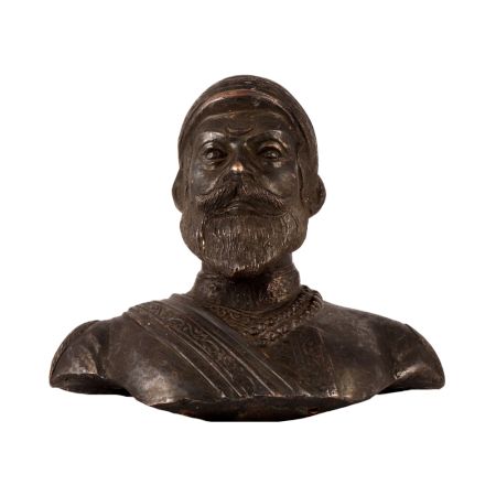 Brass Shivaji Maharaj Bust Statue for Decor