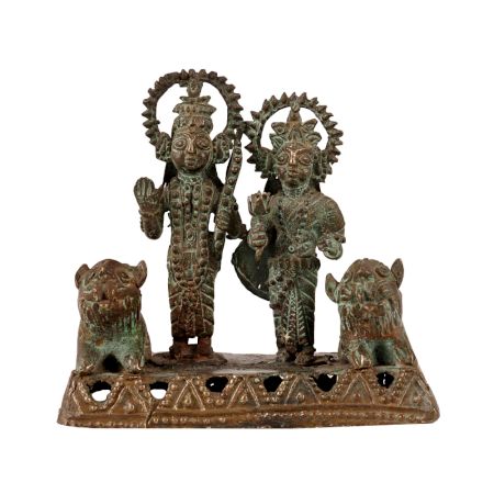Vintage Brass Lord Ram & Goddess Sita Statue