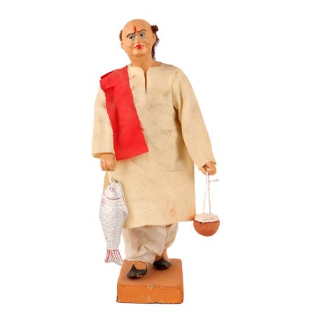 Terracotta Bengali Man Statue, Bengal Art