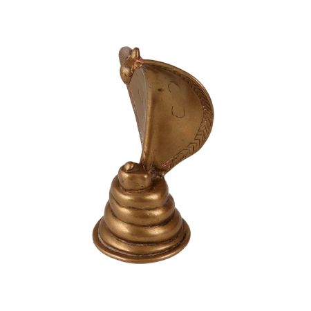 Indian Brass Lingam with Cobra Statue