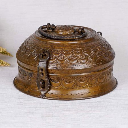 High Quality Brass Jewelry Box in Brown Finish