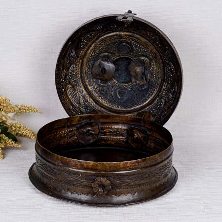 Dark Finish Brass Jewelry Box for Storage