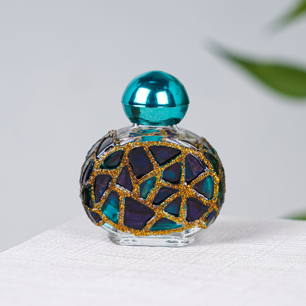 Blue-Coloured Glass Bottle for Perfume