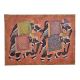 4 Hand Painted Elephants On Fabric.