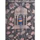 Pichwai Krishna Painting In Floral Background On Black Cloth