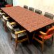 Orange & Grey Leaf Pattern Table Top for Home