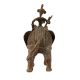 Brass Elephant with Mahout Statue for Decor