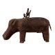 Brass Hippopotamus Statue with Riders