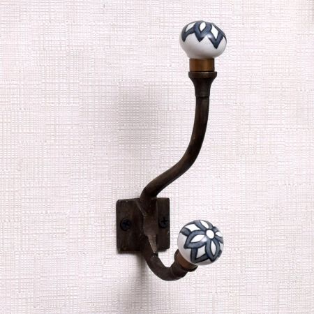 Black Floral Iron Hooks-EHG-52