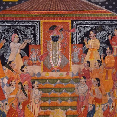 Pichwai Painting  Of Arti Of  Shreenathji