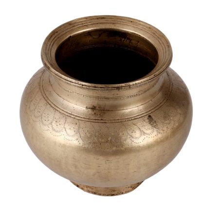 Round High Quality Brass Water Pot for Pooja