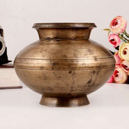 Traditional Brown Holy Pot Lota Made of Brass
