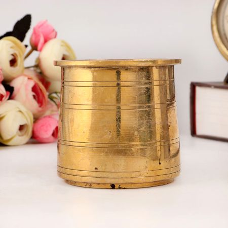 Golden Premium Brass Panchpatra for Rituals