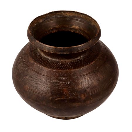 Dark Brown Brass Water Pot for Home & Office Decor