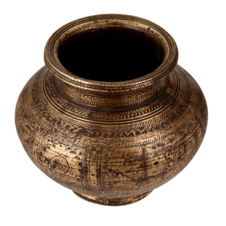 Indian Antique Brass Holy Pot for Decoration