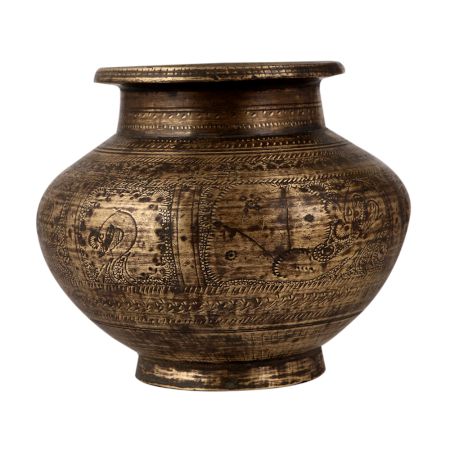 Indian Antique Brass Holy Pot for Decoration