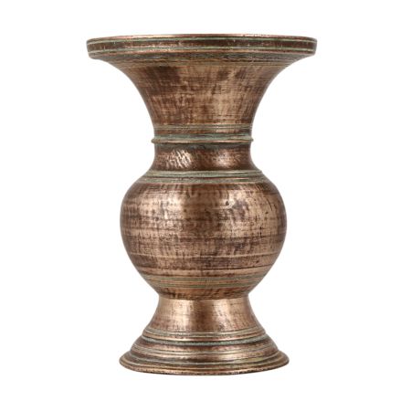 Antique Brown Brass Pot in South Indian Art