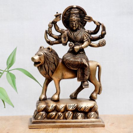 High Quality Bronze Goddess Durga Idol for Home
