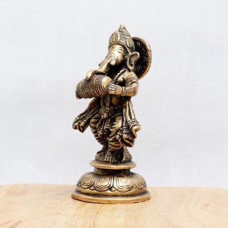 Hindu God Lord Ganesha Idol Made of Bronze