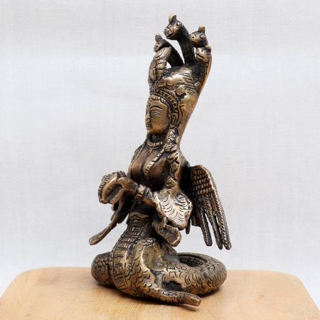 Bronze Naga Kanya Goddess Murti for Home Temple