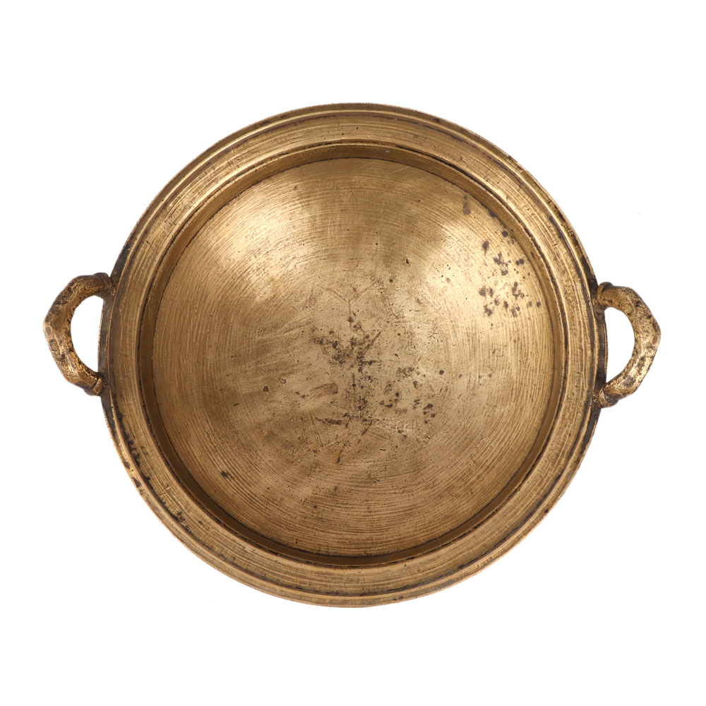 Vintage Brass Cooking Pot or Kadai for Decoration