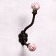 Red Floral Ceramic Iron Coat Hooks