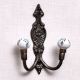 Grey Leaf Ceramic Iron Wall Mounted Hooks