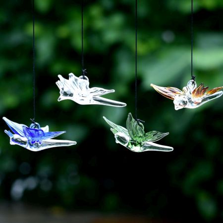 Butterfly Glass Christmas Ornaments For Kids Set of 4 Pcs