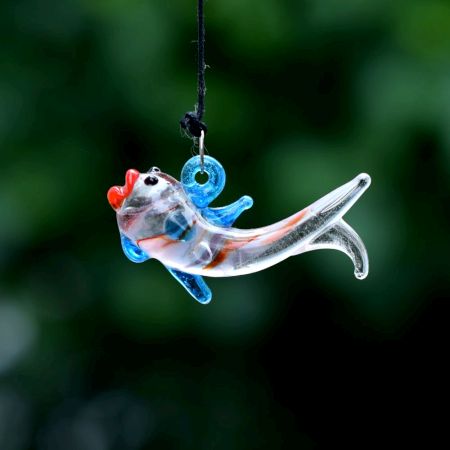 Assotrted Multicolor Glass Fish Christmas Tree Decorations Ornament Set of 10 Pcs