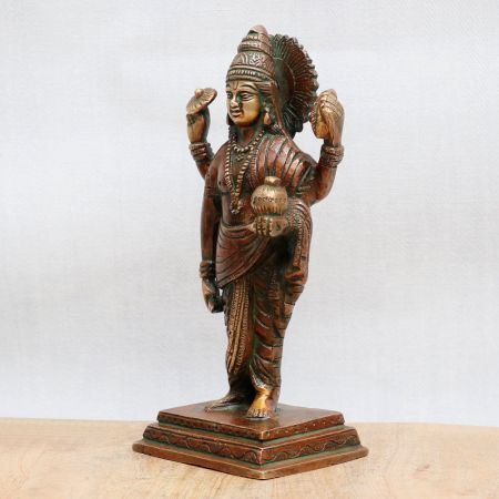 Antique Brown Handmade Lord Dhanvantari Statue