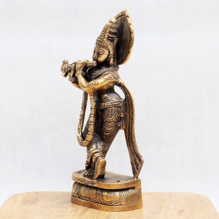 Premium Bronze Lord Krishna Idol for Home Temple