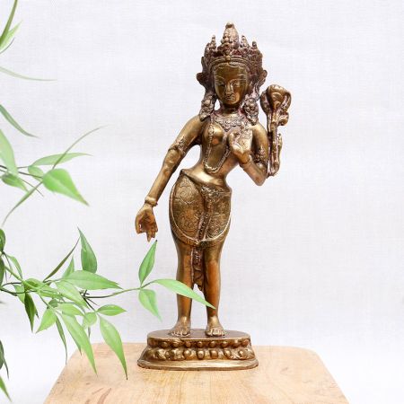 Handmade Bronze Idol of Goddess Tara for Decoration