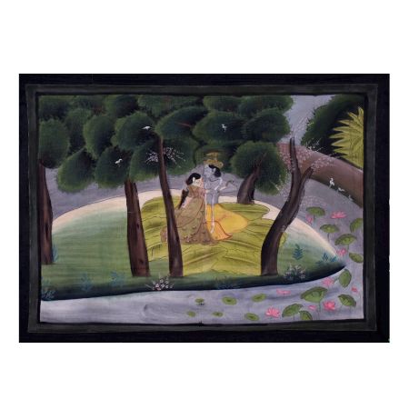Hand Painted Pichwai Painting of Krishna Radha for Decor