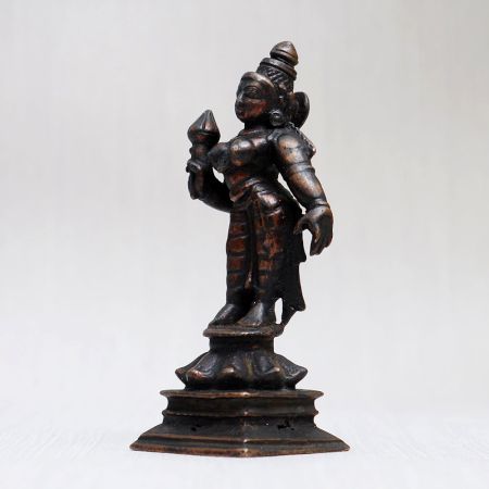 Vintage Copper Idol of Goddess Parvati for Home Temple