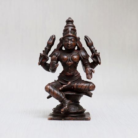 High-Quality Copper Murti of Goddess Lakshmi for Prayer Room