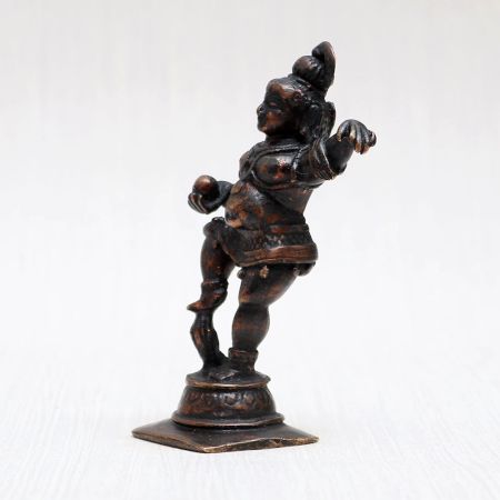 Handcrafted Copper Statue of Lord Krishna for Worship