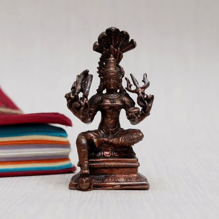 Handmade Goddess Mariamman Copper Statue for Worship