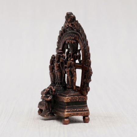Handmade Lord Ram Darbar Copper Statue in Antique Finish