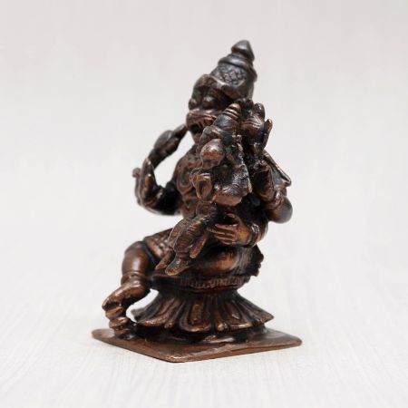 Copper Statue of Lord Narasimha with Goddess Lakshmi