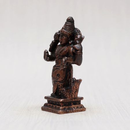 Handmade Copper Statue of Lord Vishnu in Matsya Avatar